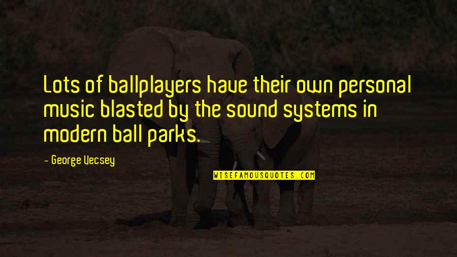 A Day Ends Peaceful Quotes By George Vecsey: Lots of ballplayers have their own personal music