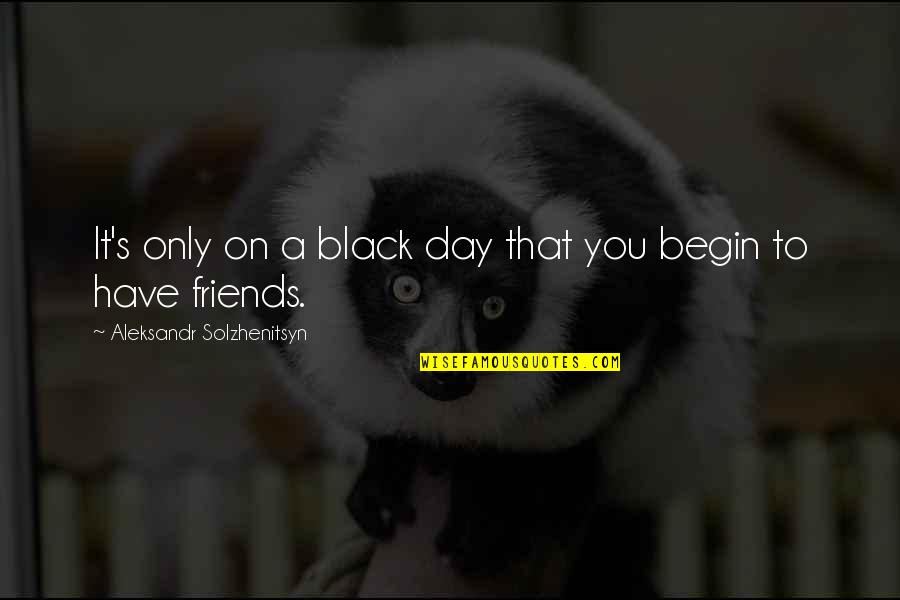 A Day With Friends Quotes By Aleksandr Solzhenitsyn: It's only on a black day that you
