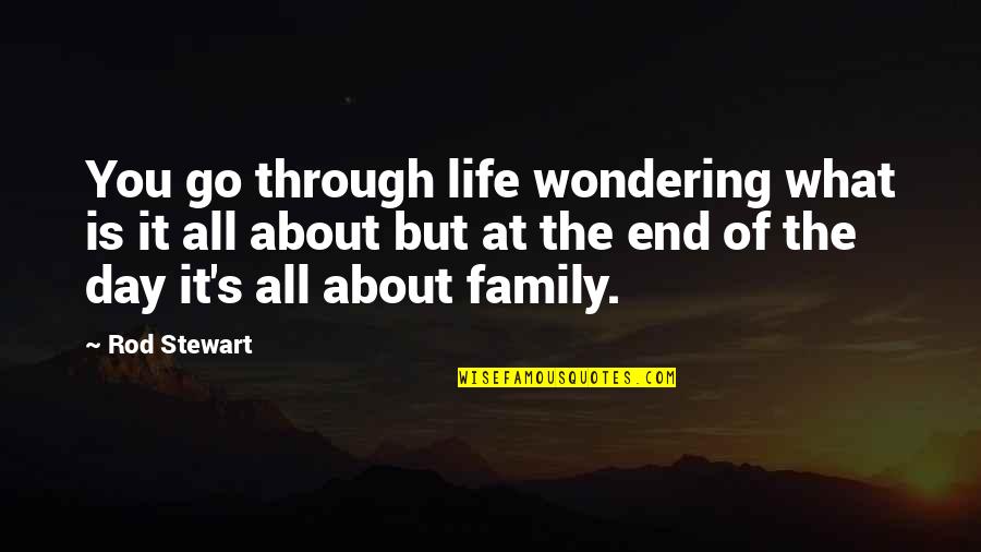 A Day With My Family Quotes By Rod Stewart: You go through life wondering what is it