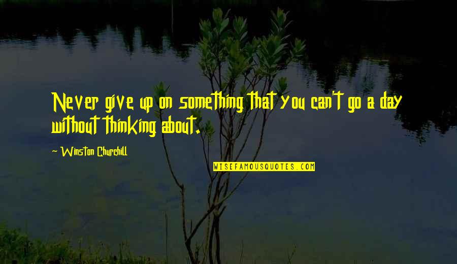 A Day Without You Quotes By Winston Churchill: Never give up on something that you can't