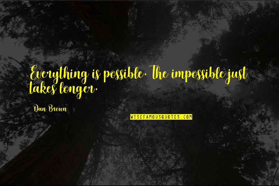 A Dead Brother Quotes By Dan Brown: Everything is possible. The impossible just takes longer.
