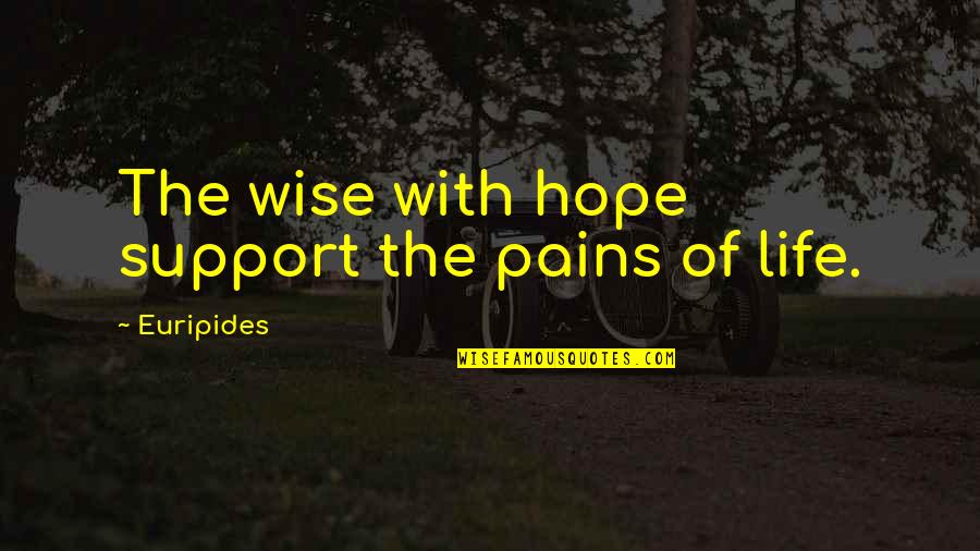 A Deadly Education Book Quotes By Euripides: The wise with hope support the pains of A Deadly Education Book Quotes By Euripides: The wise with hope support the pains of