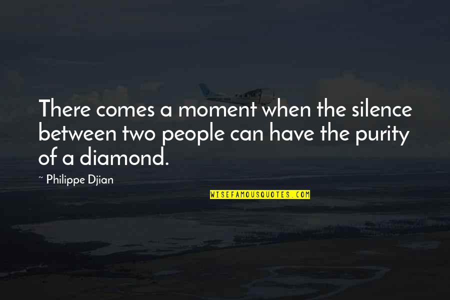 A Diamond And Love Quotes By Philippe Djian: There comes a moment when the silence between