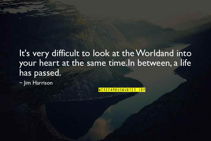 A Difficult Time In Life Quotes By Jim Harrison: It's very difficult to look at the Worldand