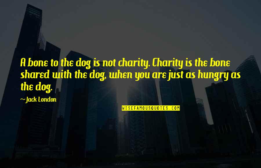 A Dog Is Not Just A Dog Quotes By Jack London: A bone to the dog is not charity.