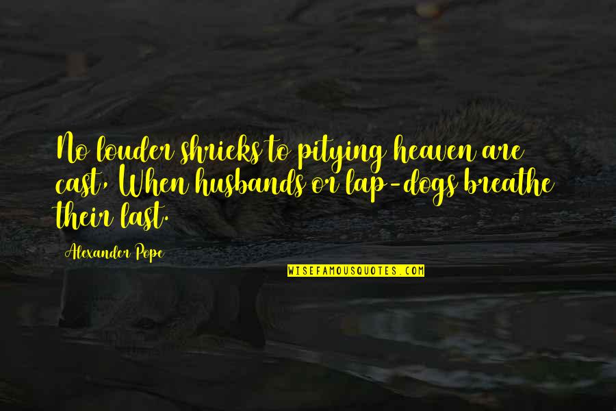 A Dog Loss Quotes By Alexander Pope: No louder shrieks to pitying heaven are cast,