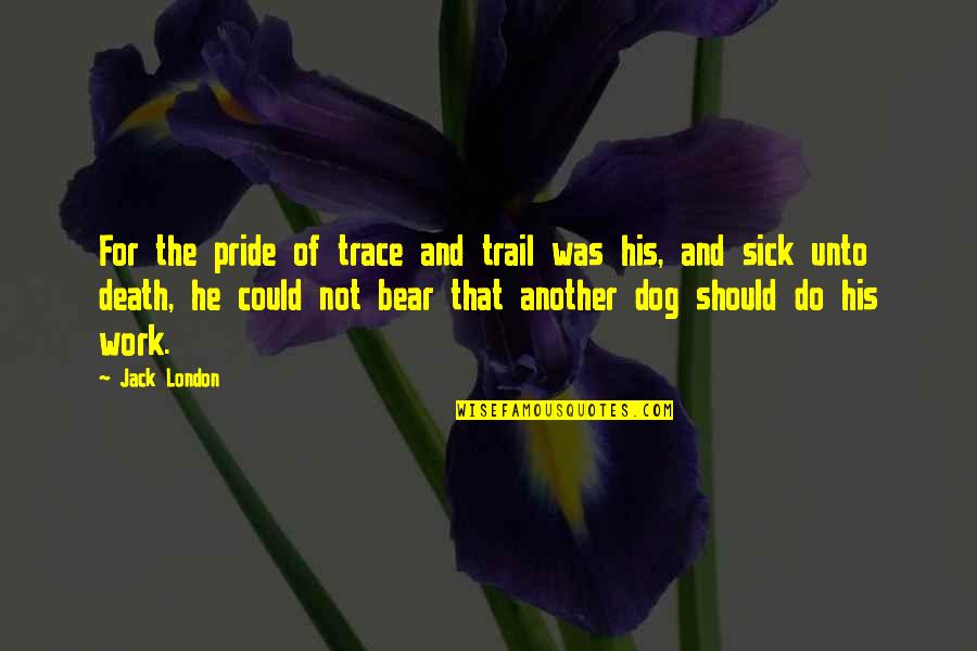 A Dog's Death Quotes By Jack London: For the pride of trace and trail was
