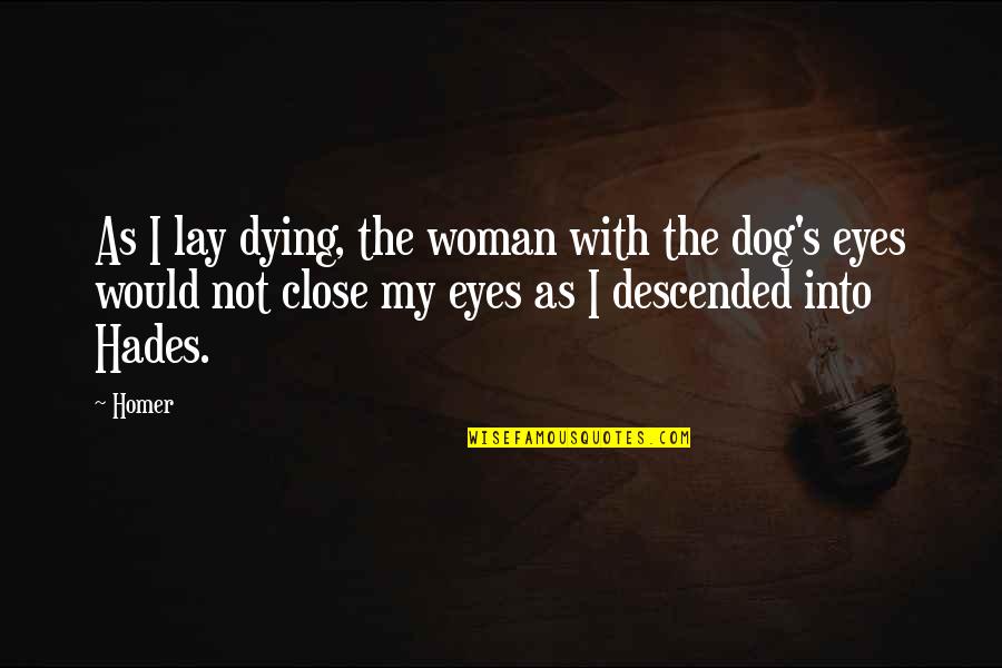 A Dog's Eyes Quotes By Homer: As I lay dying, the woman with the