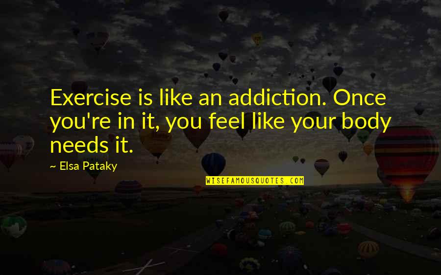 A Downtown Loft Quotes By Elsa Pataky: Exercise is like an addiction. Once you're in