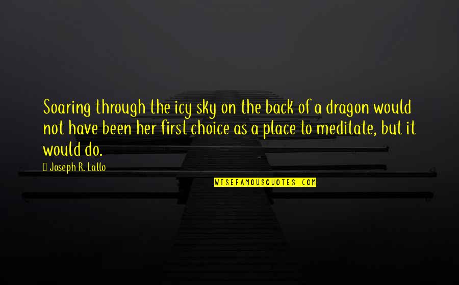 A Dragon Quotes By Joseph R. Lallo: Soaring through the icy sky on the back