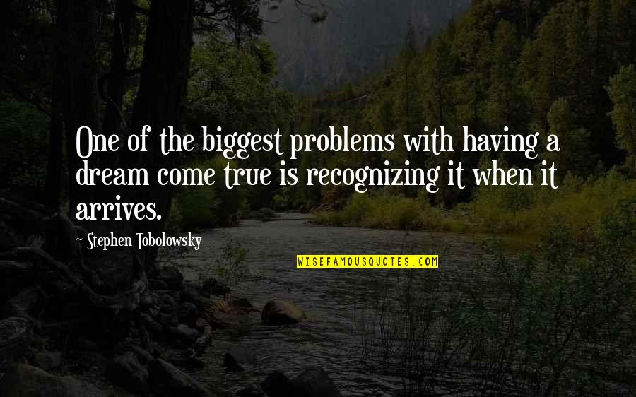 A Dream Come True Quotes By Stephen Tobolowsky: One of the biggest problems with having a