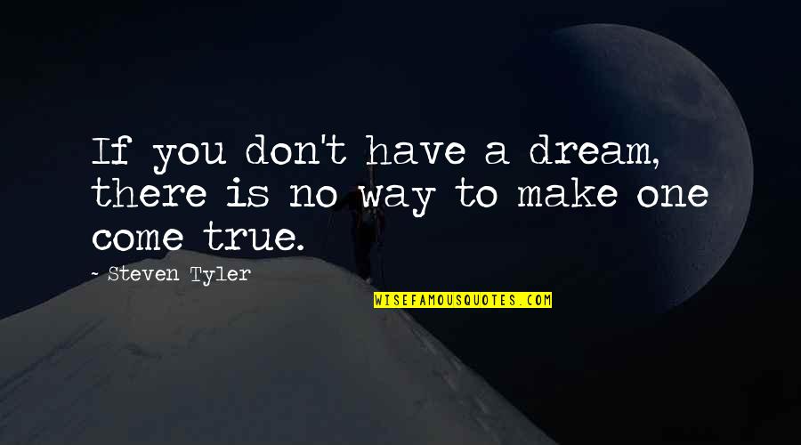 A Dream Come True Quotes By Steven Tyler: If you don't have a dream, there is