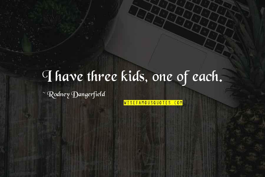 A Dreamer Girl Quotes By Rodney Dangerfield: I have three kids, one of each.