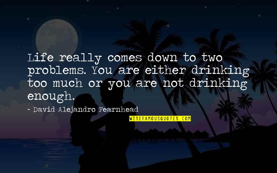 A Drinking Life Quotes By David Alejandro Fearnhead: Life really comes down to two problems. You