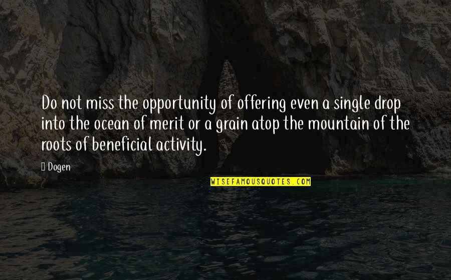 A Drop In The Ocean Quotes By Dogen: Do not miss the opportunity of offering even