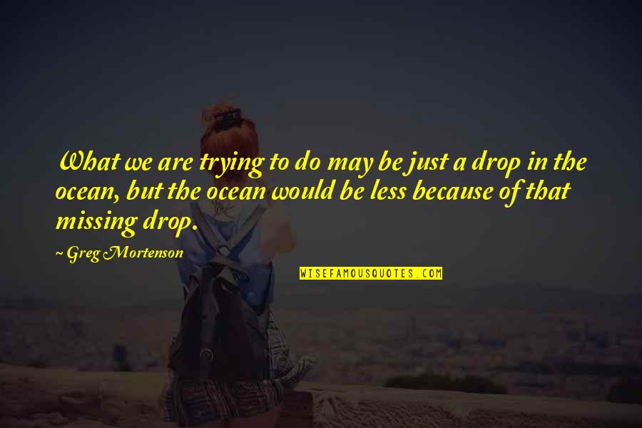 A Drop In The Ocean Quotes By Greg Mortenson: What we are trying to do may be