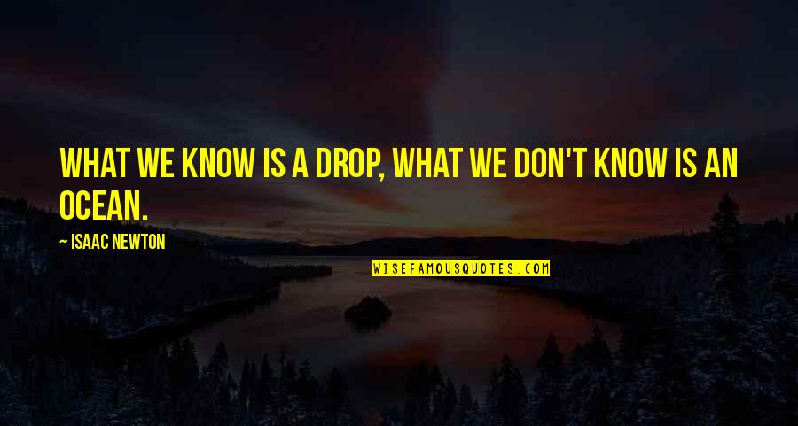 A Drop In The Ocean Quotes By Isaac Newton: What we know is a drop, what we