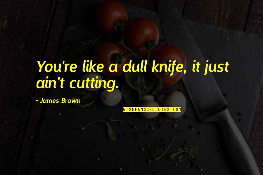 A Dull Knife Quotes By James Brown: You're like a dull knife, it just ain't