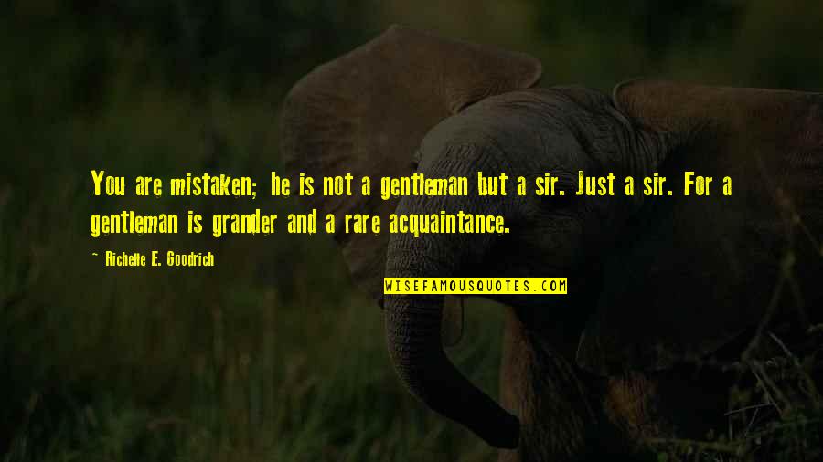 A E Quotes By Richelle E. Goodrich: You are mistaken; he is not a gentleman