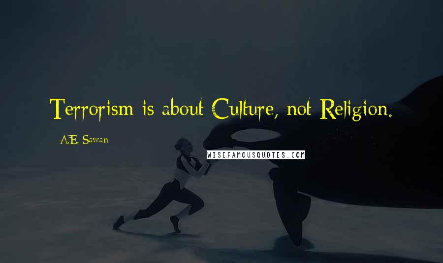 A.E. Sawan quotes: Terrorism is about Culture, not Religion.