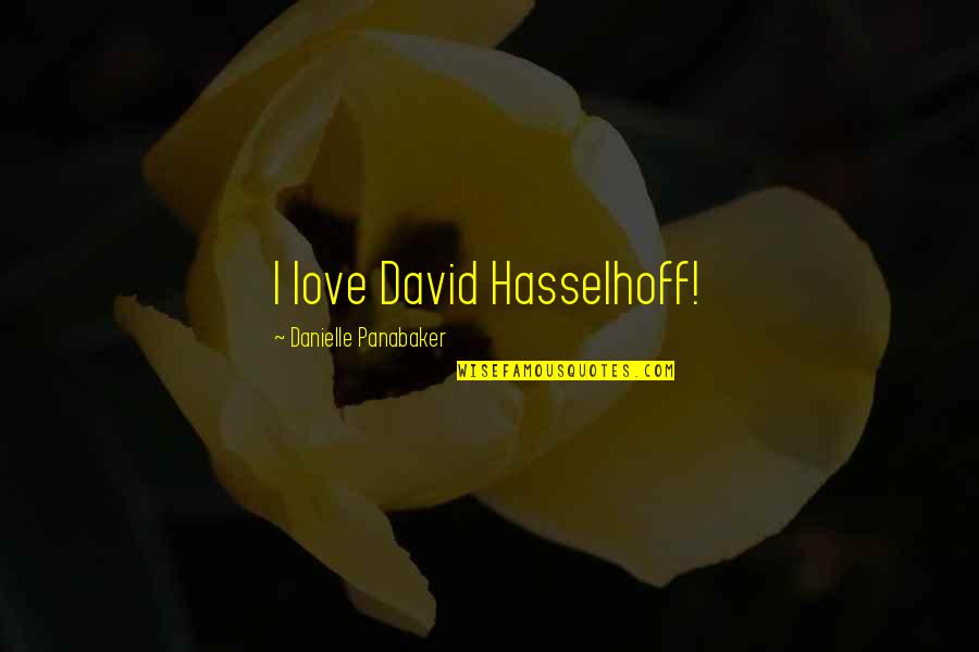 A Fake Friendship Quotes By Danielle Panabaker: I love David Hasselhoff!