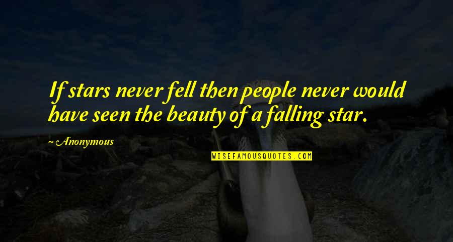 A Falling Star Quotes By Anonymous: If stars never fell then people never would