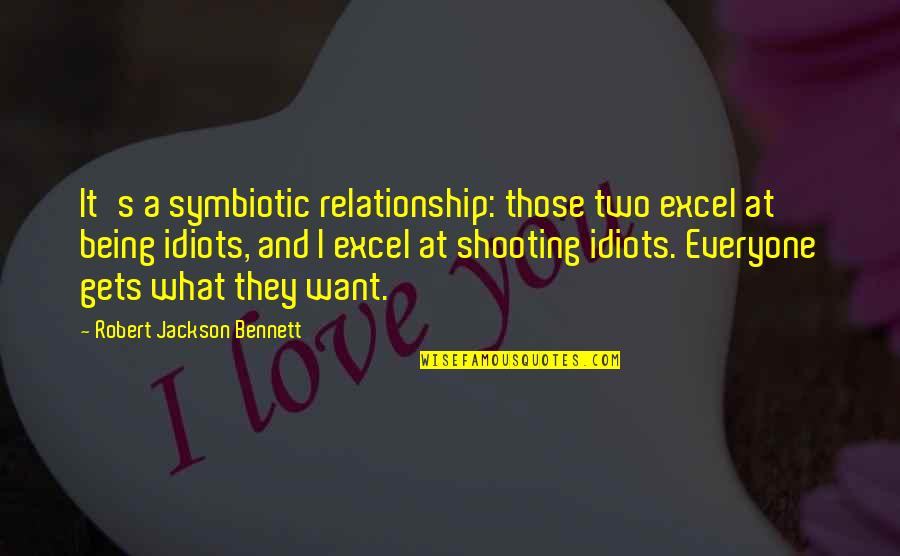 A Family That Prays Together Quotes By Robert Jackson Bennett: It's a symbiotic relationship: those two excel at