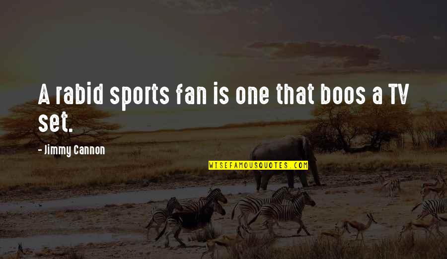 A Fan Quotes By Jimmy Cannon: A rabid sports fan is one that boos