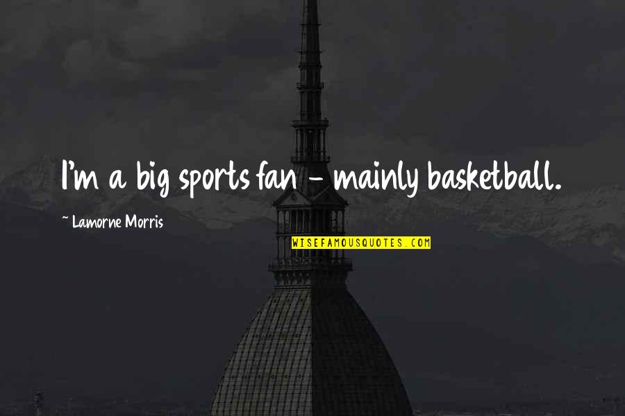 A Fan Quotes By Lamorne Morris: I'm a big sports fan - mainly basketball.