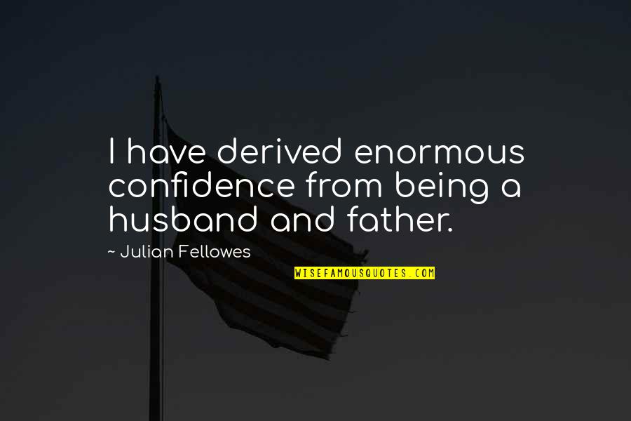 A Father And Husband Quotes By Julian Fellowes: I have derived enormous confidence from being a A Father And Husband Quotes By Julian Fellowes: I have derived enormous confidence from being a