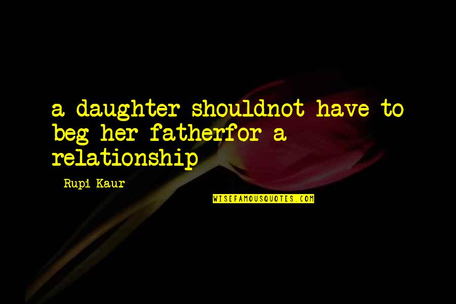 A Father Daughter Relationship Quotes By Rupi Kaur: a daughter shouldnot have to beg her fatherfor
