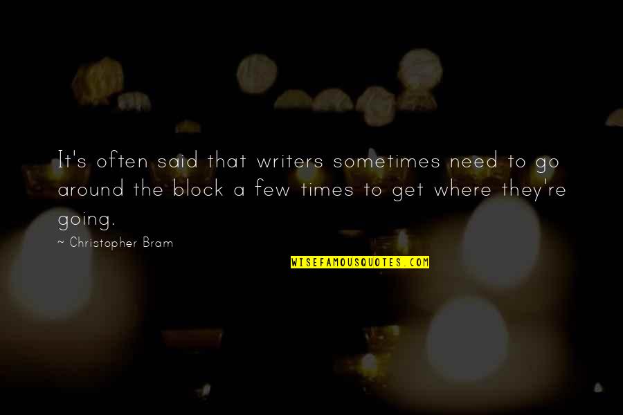 A Few Quotes By Christopher Bram: It's often said that writers sometimes need to