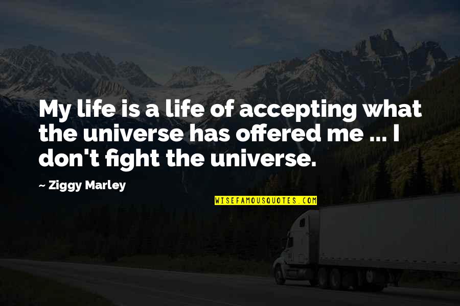 A Fight Quotes By Ziggy Marley: My life is a life of accepting what