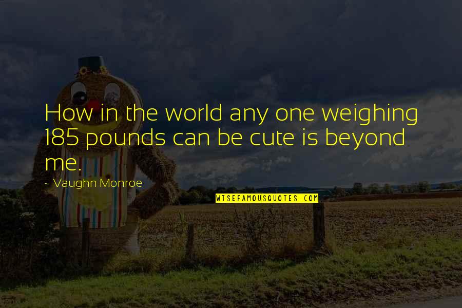 A Fine Frenzy Quotes By Vaughn Monroe: How in the world any one weighing 185
