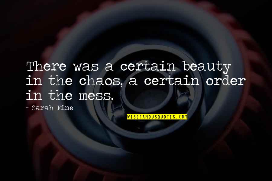 A Fine Mess Quotes By Sarah Fine: There was a certain beauty in the chaos,