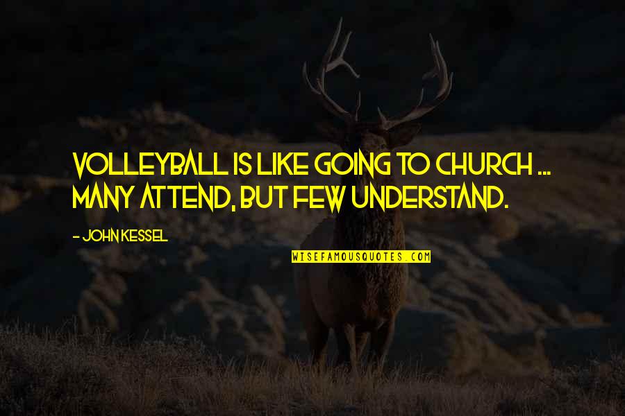 A Fine Step Quotes By John Kessel: Volleyball is like going to church ... many