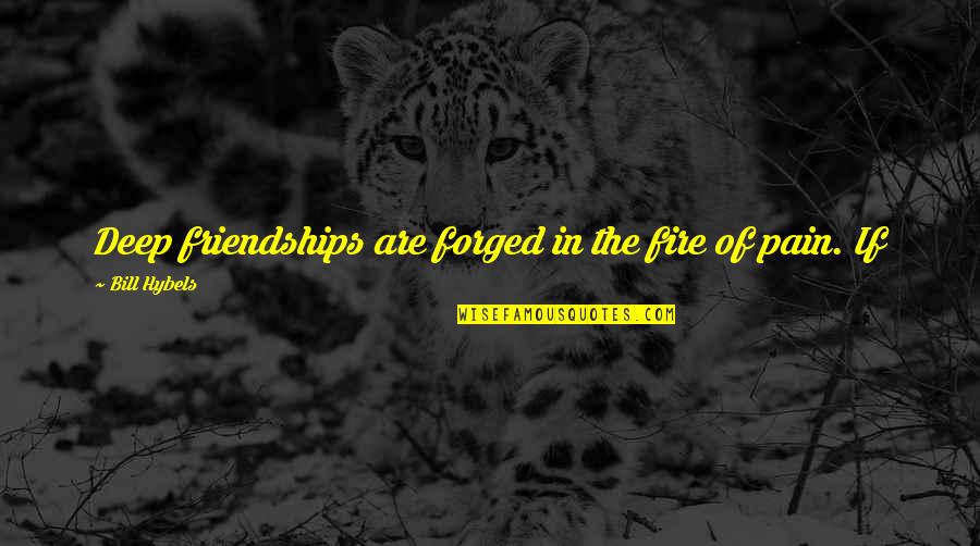 A Fire Upon The Deep Quotes By Bill Hybels: Deep friendships are forged in the fire of