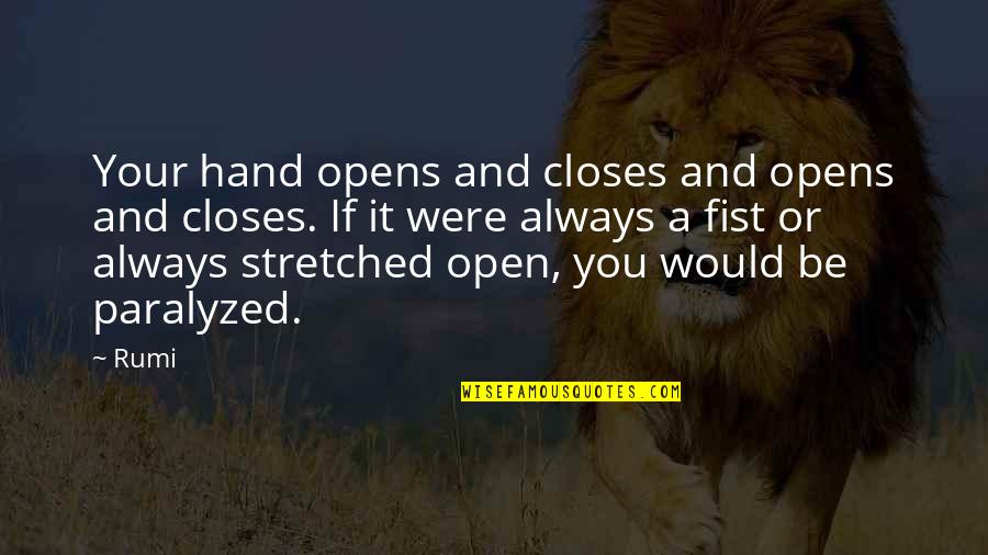 A Fist Quotes By Rumi: Your hand opens and closes and opens and A Fist Quotes By Rumi: Your hand opens and closes and opens and