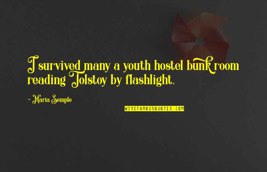 A Flashlight Quotes By Maria Semple: I survived many a youth hostel bunk room