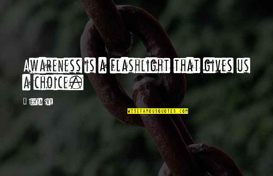 A Flashlight Quotes By Tehya Sky: Awareness is a flashlight that gives us a