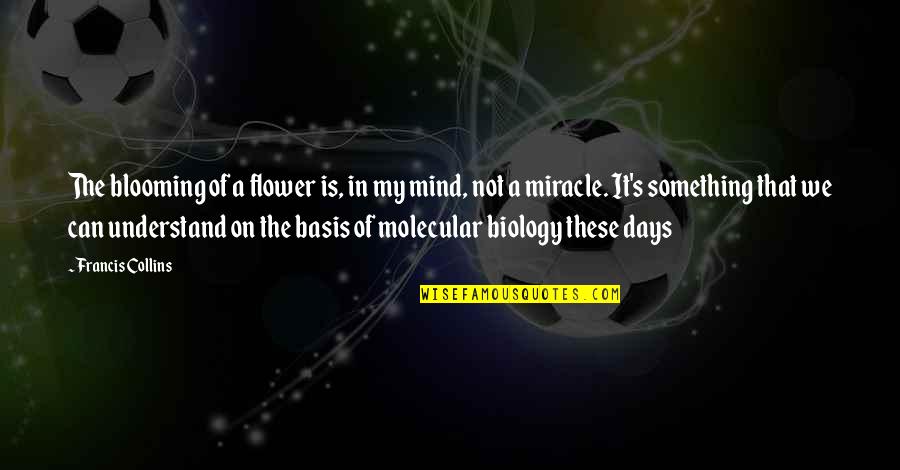A Flower Blooming Quotes By Francis Collins: The blooming of a flower is, in my