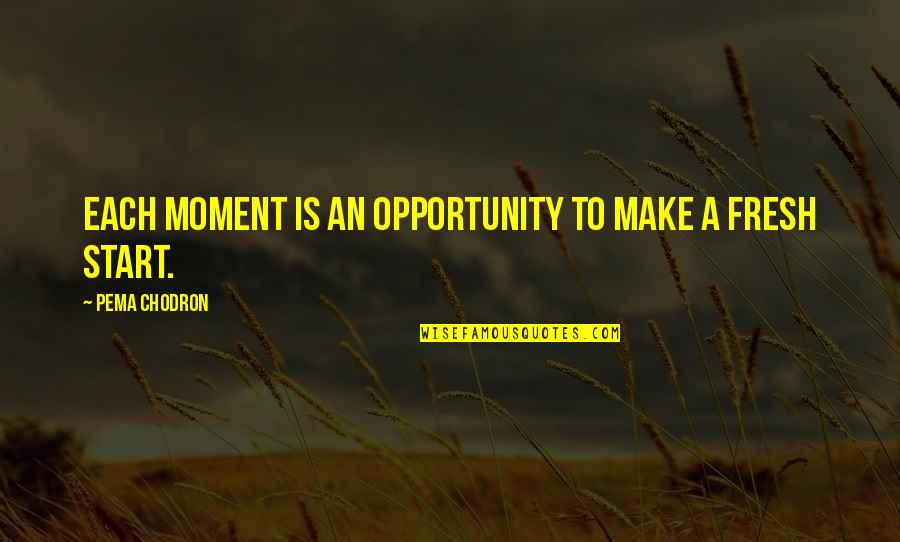 A Fresh Start Quotes By Pema Chodron: Each moment is an opportunity to make a