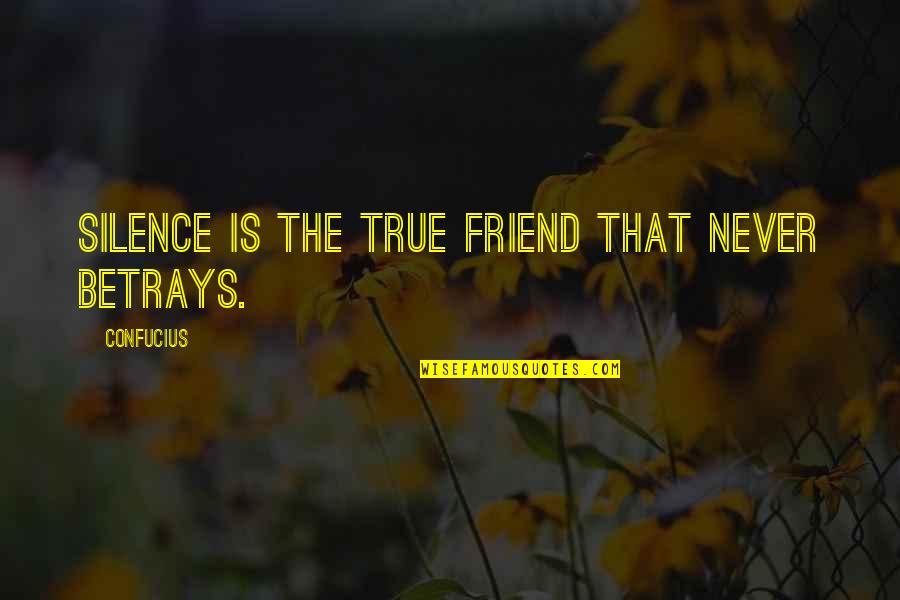 A Friend Betrays You Quotes By Confucius: Silence is the true friend that never betrays.