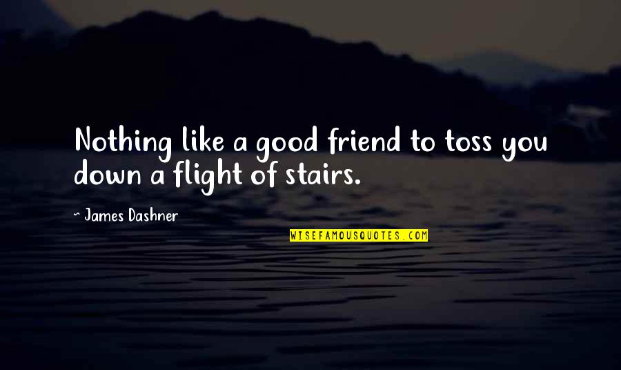 A Friend Like You Quotes By James Dashner: Nothing like a good friend to toss you A Friend Like You Quotes By James Dashner: Nothing like a good friend to toss you