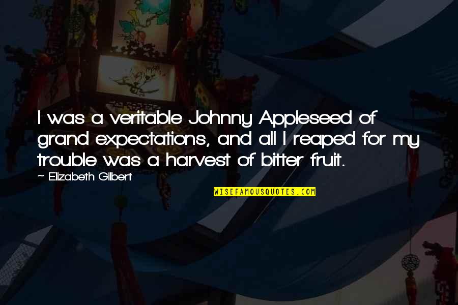 A Fruit Quotes By Elizabeth Gilbert: I was a veritable Johnny Appleseed of grand A Fruit Quotes By Elizabeth Gilbert: I was a veritable Johnny Appleseed of grand