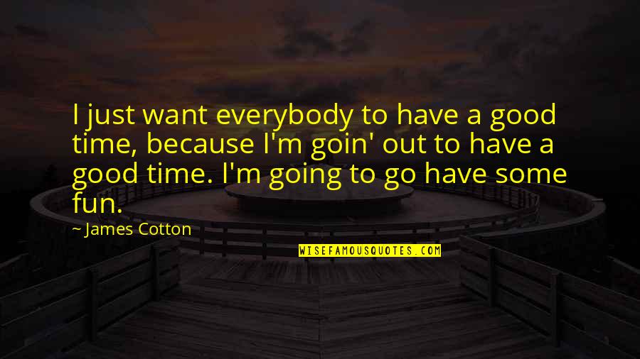 A Fun Time Quotes By James Cotton: I just want everybody to have a good