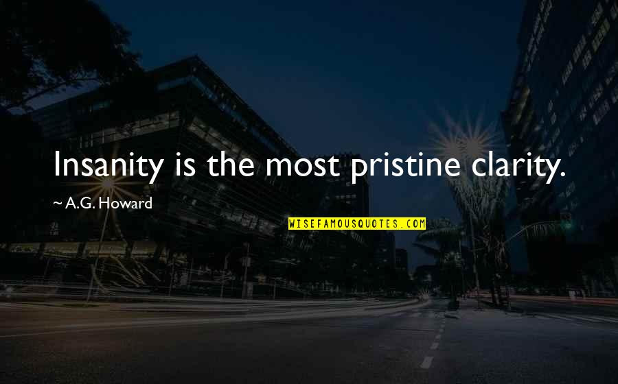 A G Howard Quotes By A.G. Howard: Insanity is the most pristine clarity.