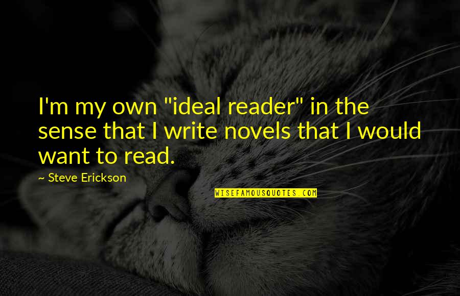 A Girl That Doesn't Like You Back Quotes By Steve Erickson: I'm my own "ideal reader" in the sense