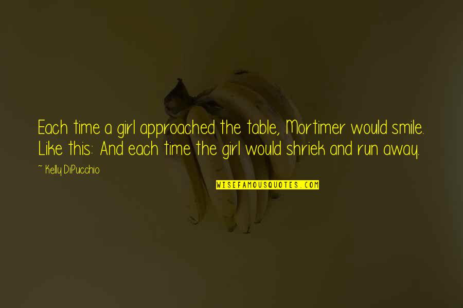 A Girl With Smile Quotes By Kelly DiPucchio: Each time a girl approached the table, Mortimer A Girl With Smile Quotes By Kelly DiPucchio: Each time a girl approached the table, Mortimer