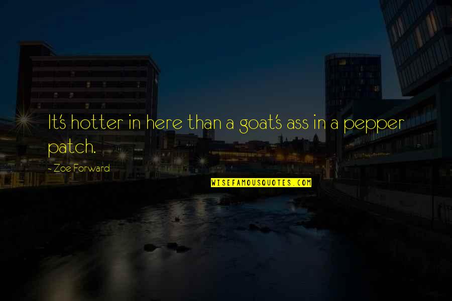 A Goat Quotes By Zoe Forward: It's hotter in here than a goat's ass A Goat Quotes By Zoe Forward: It's hotter in here than a goat's ass